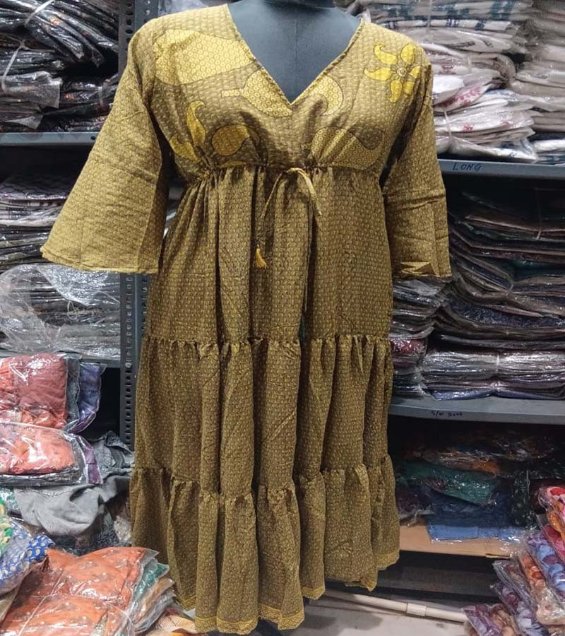 Old Ethnic Saree Fabric Long Maxi Dress GC-AP-1590 Mix Colors