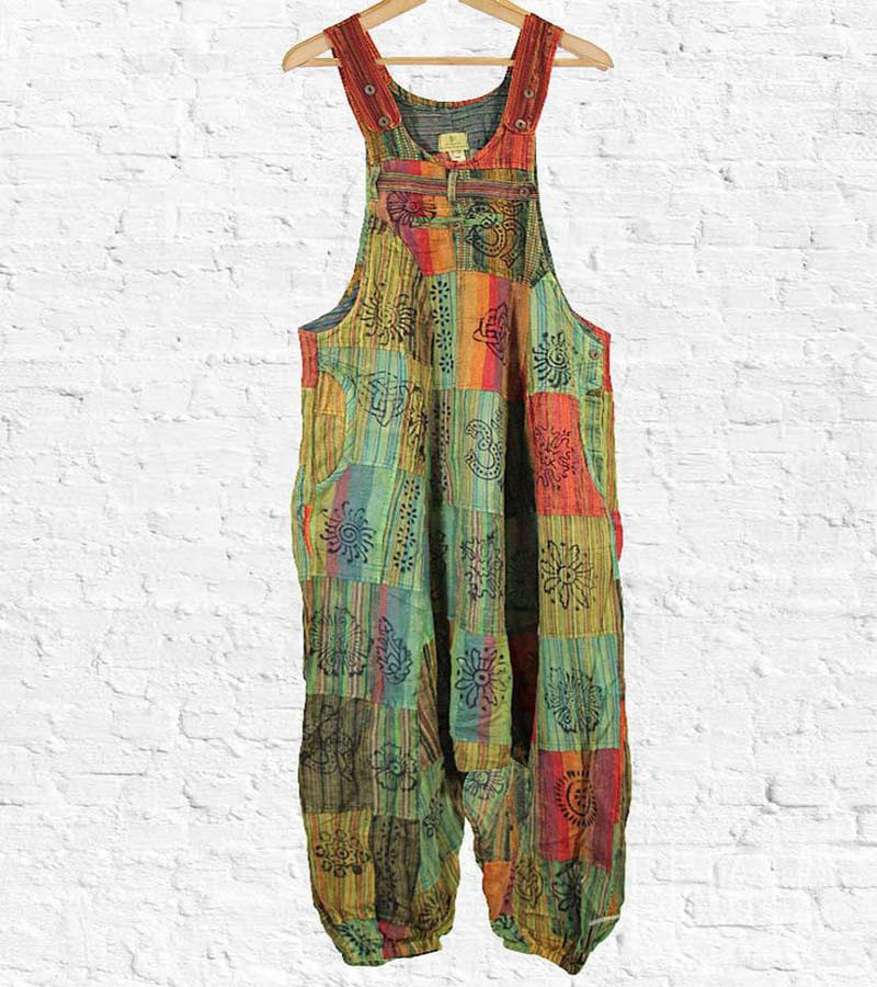 Patch Work Cotton Fabric Jumpsuit  Man's And Women's Use GC-AP-1577
