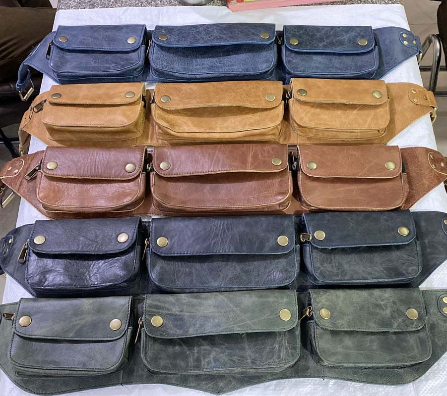 3 Pockets Leather Money Belt Bags Mix colors GC-BG-885
