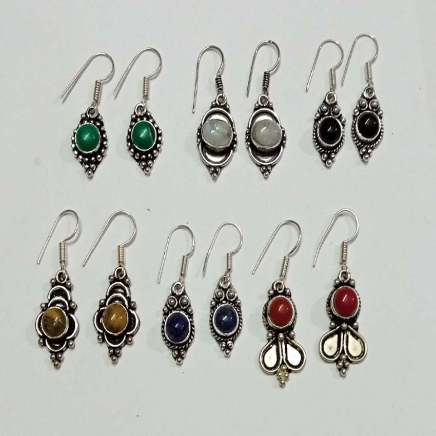 Boho Fashion Jewelry Stone Beads GS Metal Earrings GC-ER-135