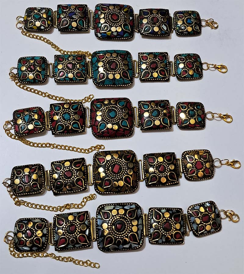 Boohoo Fashion Jewelry Mosaic Brass Beads Bracelets GC-BR-197