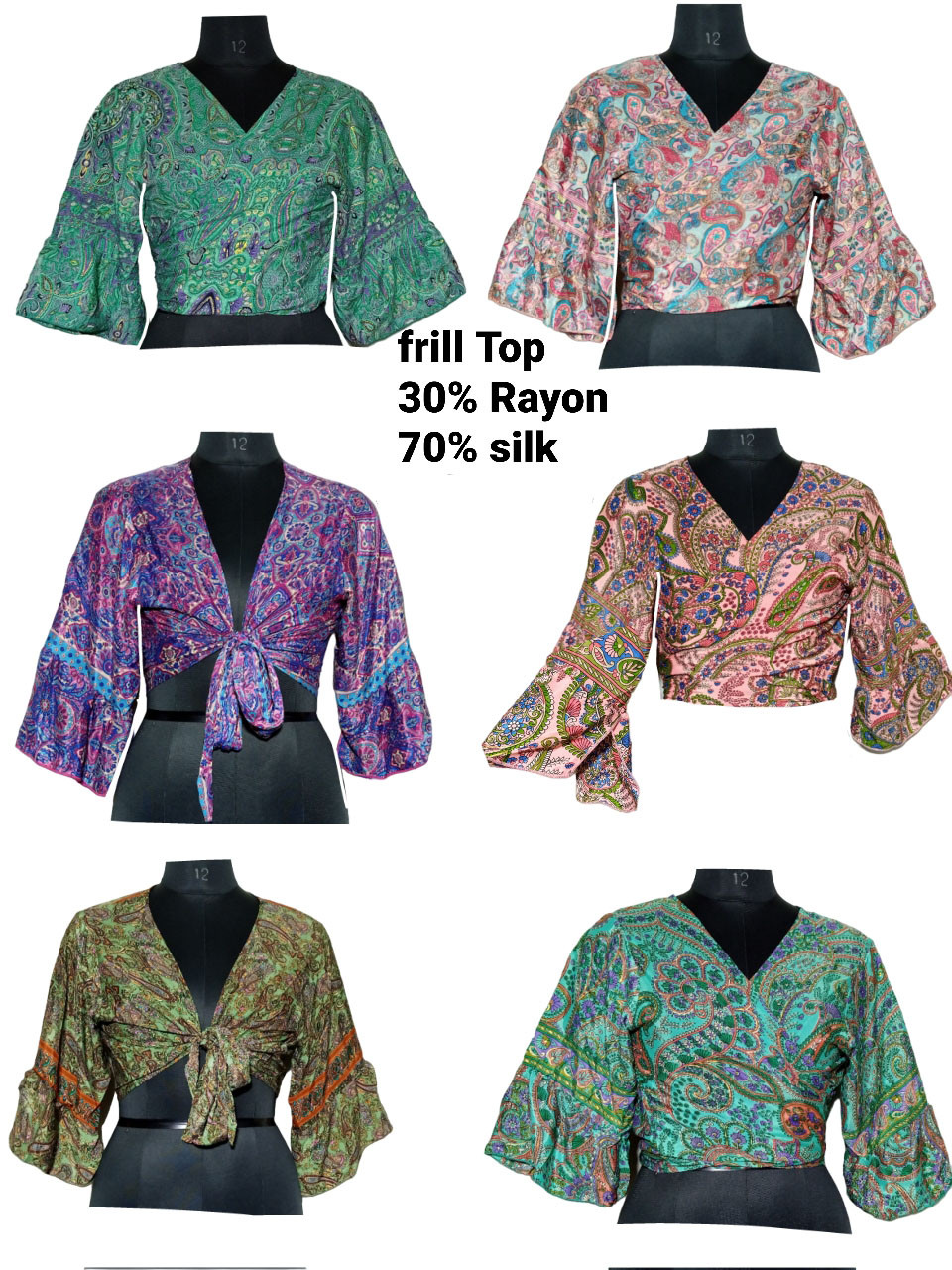 70%silk 30%Rayon Tops GC-AP-1148