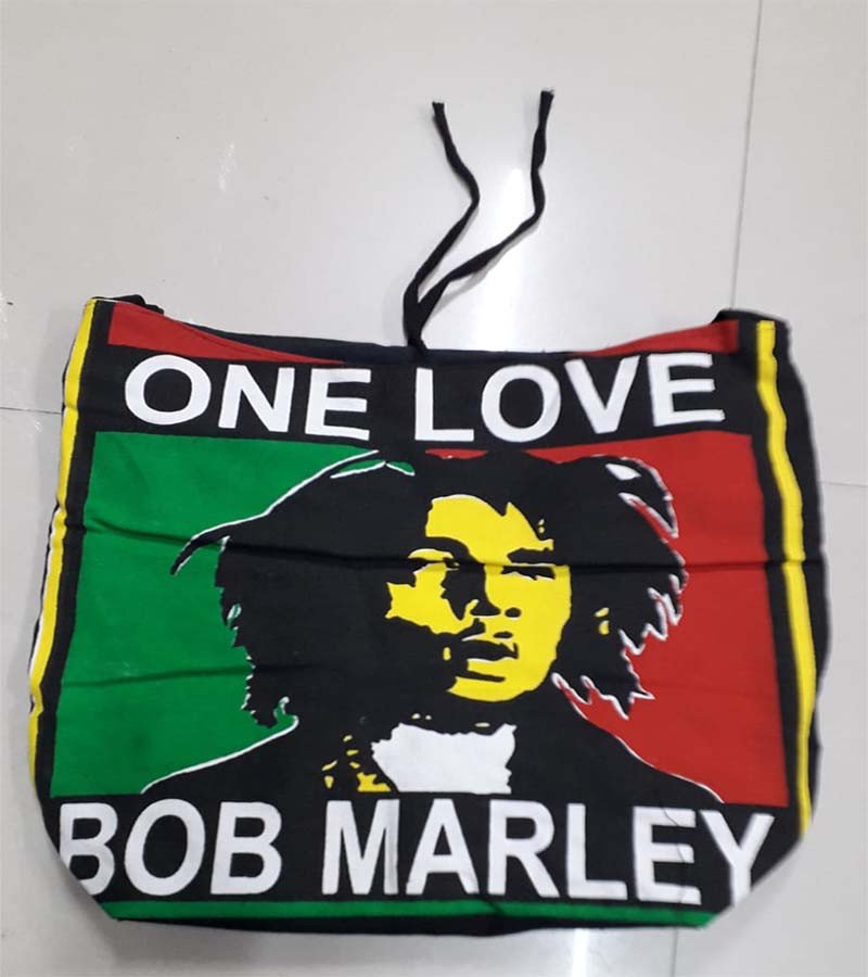 One Love Bob Marlin Cotton Fabric Cross Body Bags BG-1124
