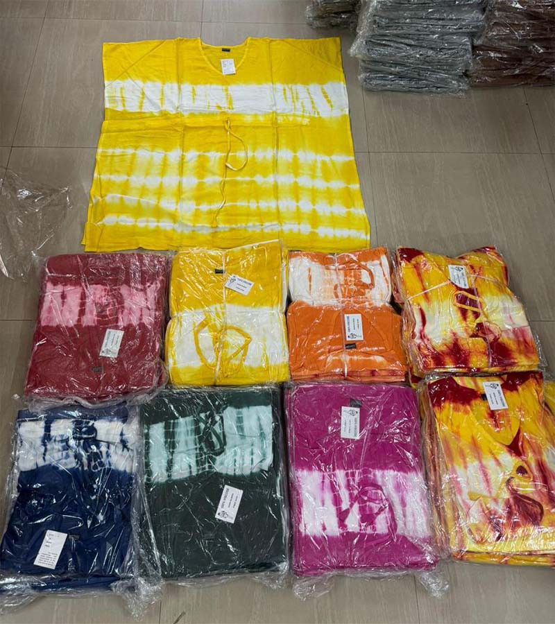 Tie-dye Print Rayon Fabric Kaftan Free Size GC-AP-1535