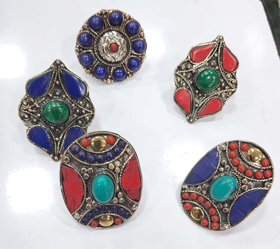 Tibetan Beads Boho Brass Rings GC-RG-350