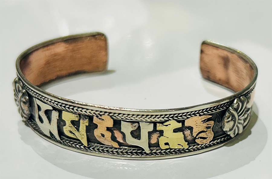 Tibetan Work White  Metal Bangles GC- BL-418