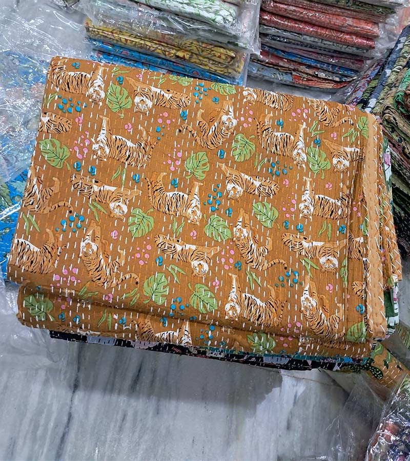 Home Decor Kantha Fabric Double Bedsheets GC-TPDB-315 Sze (210cmX240cm)