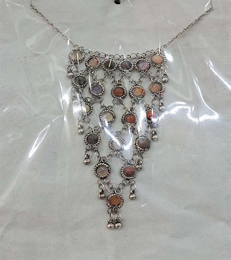Stone Beads Brass Choker Necklaces GC-NK-597