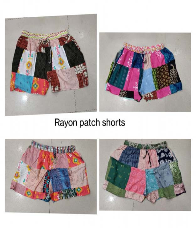 Cotton Patch Work Shorts For Women's GC-AP-873