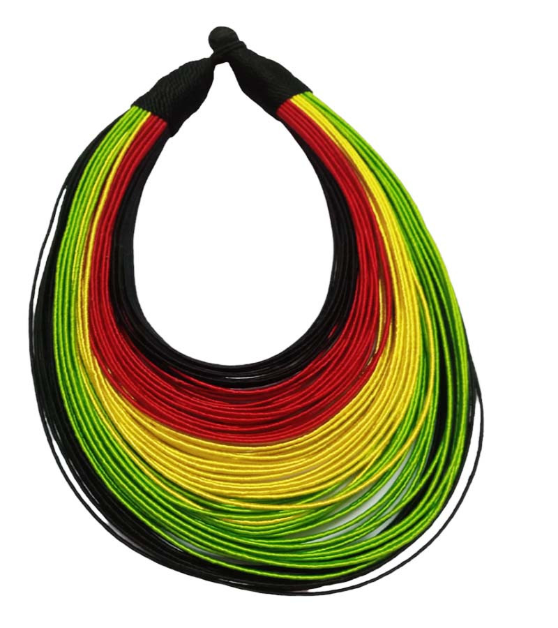 80 line Multi-Layer Silk Thread Wire Statement African Choker NecklaceGC-NK-512