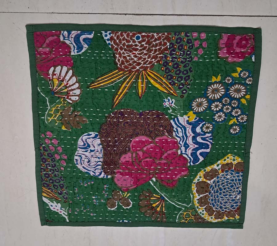 Kantha Work Cotton Fabric Cushion Cover For Home Décor  GC-CC-126-B