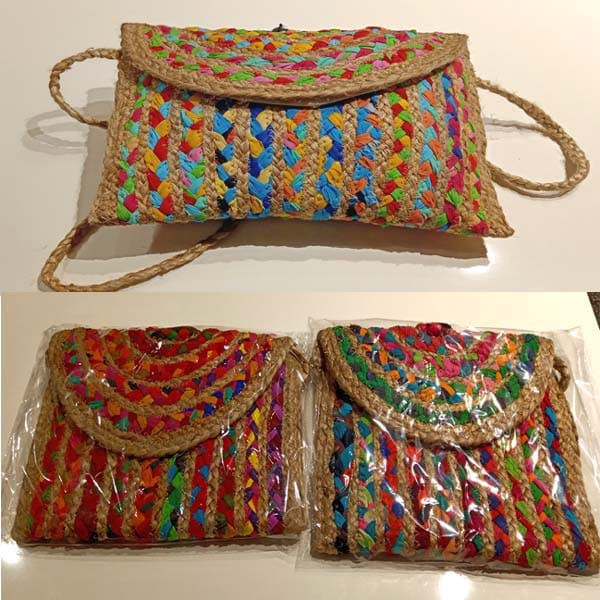 Women Fashion Jute Hand Clutch GC-BG-225