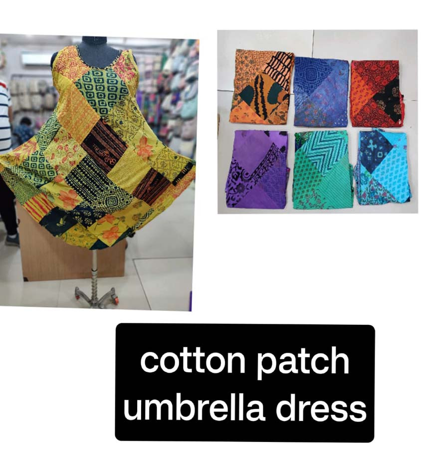 Tie-Dye Cotton Print Umbrella Dress GC-AP-967