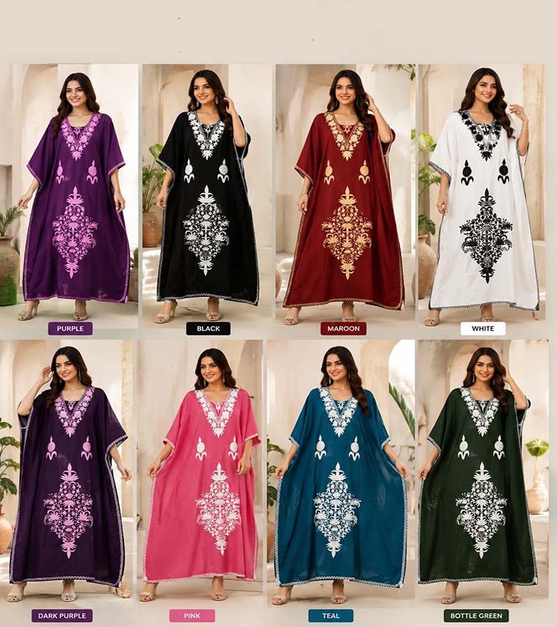 Embroidery Work Rayon Fabric Long Kaftan  GC-AP-1668