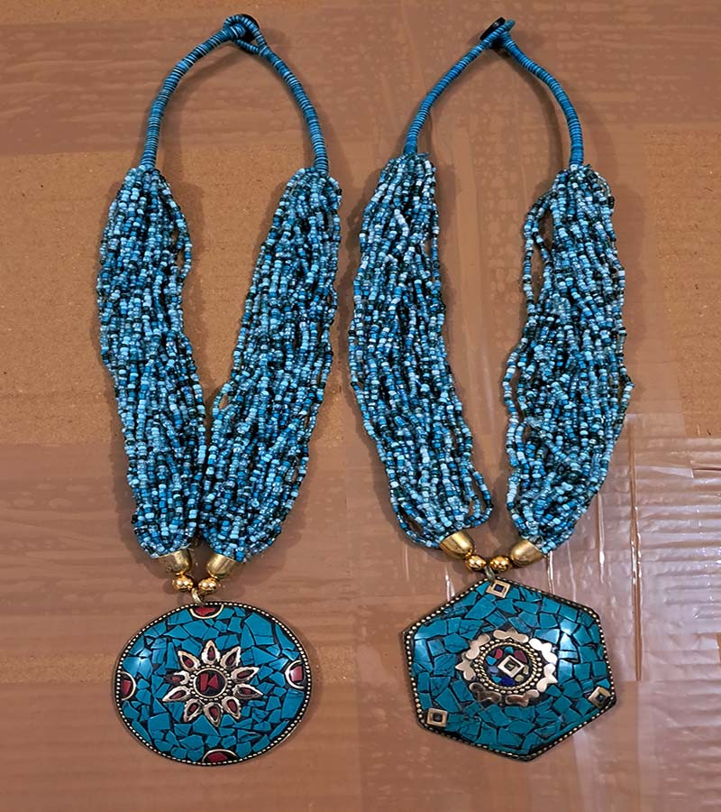 Mosaic Pendent Seed  Beads Necklaces GC-NK-555