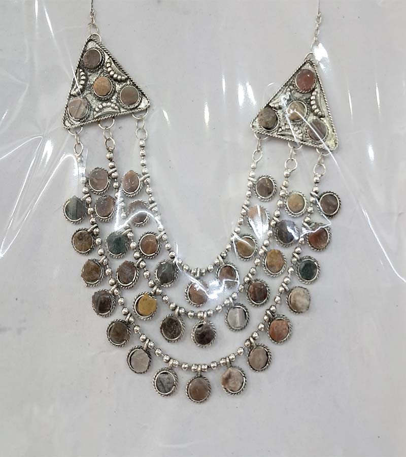 Stone Beads Brass Choker Necklaces GC-NK-596