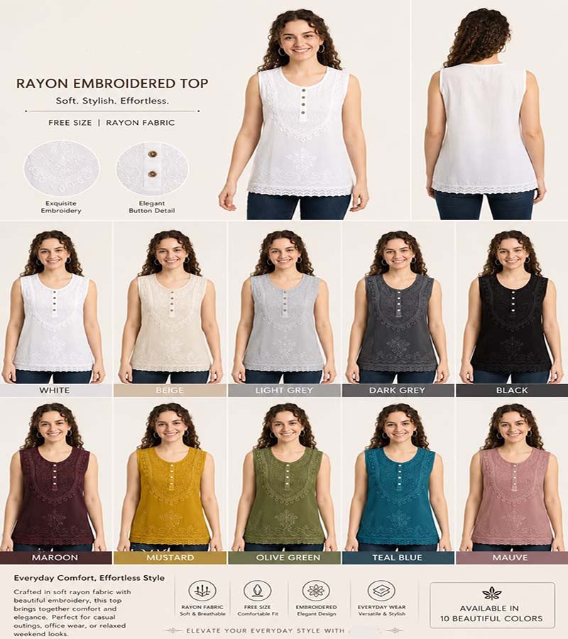 Rayon Fabric Top Set GC-AP-1661