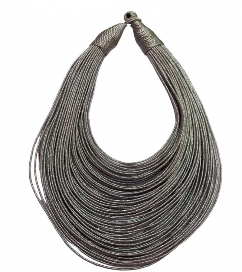 80 line Multi-Layer Silk Thread Wire Statement African Choker NecklaceGC-NK-518