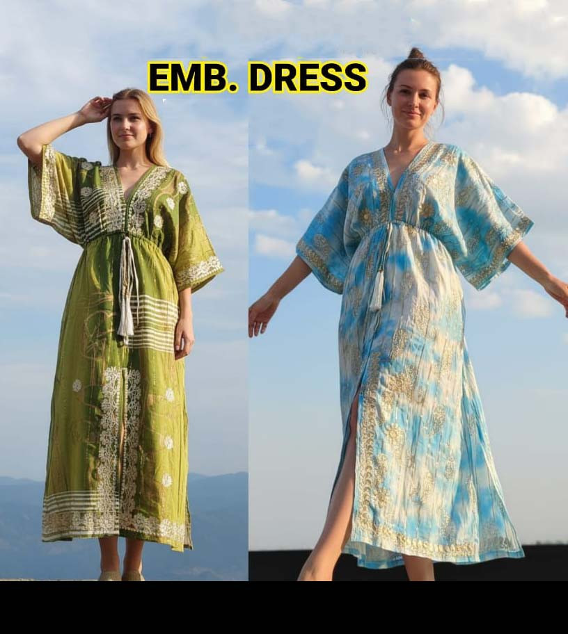 Viscose Long Embroidery Dress GC-AP-1635