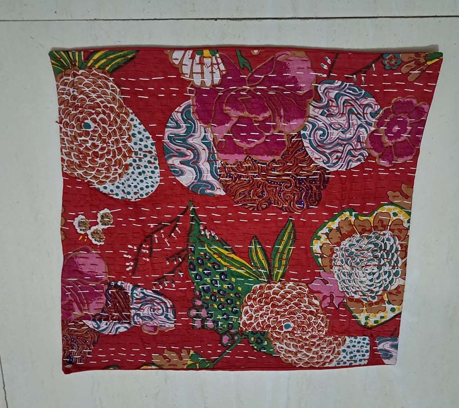 Kantha Work Cotton Fabric Cushion Cover For Home Décor  GC-CC-126