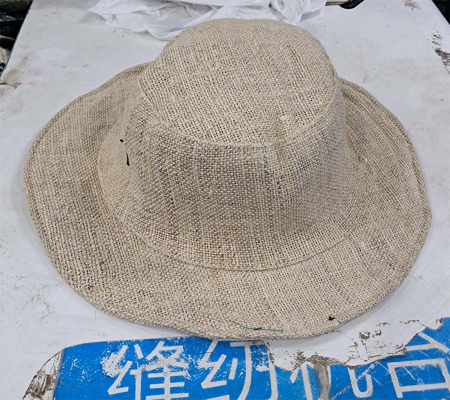 Hemp Bucket Hat ,Hemp Linen Sun Hat, Unisex Beach Sun Hat, Natural Hippie Hat, Unisex, Handmade Neutral Stripe Hemp Sun Hat, Travel Hat Organic Hemp Hat 'Rustic' with wire in the brim  GC-CAP-101