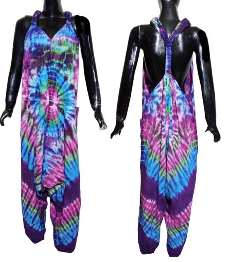 Tie-dye Print Cotton Fabric Jumpsuit GC-AP-1222