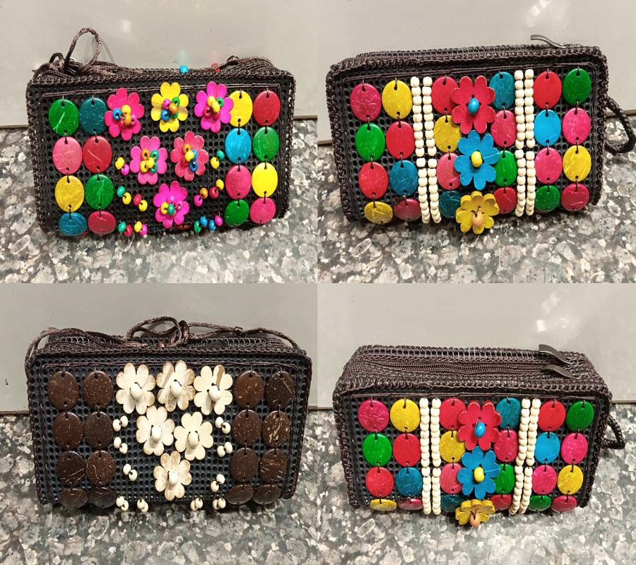 Fancy Coco Beads Work Women Hand Clutch's GC-BG-661