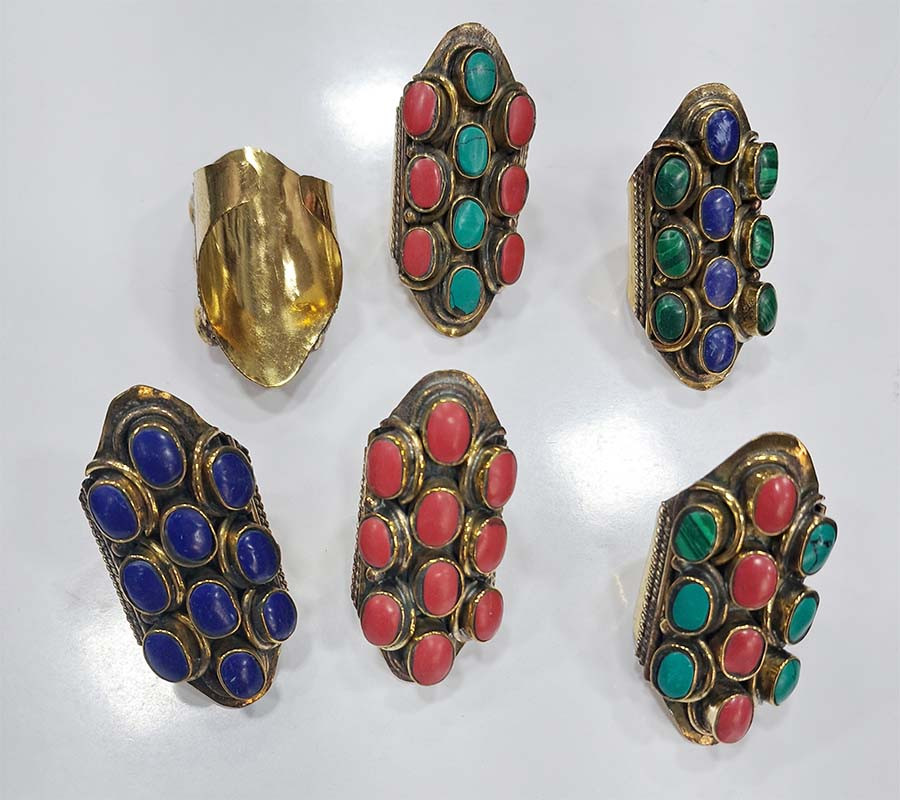 Tibetan Beads Boho Brass Rings GC-RG-358