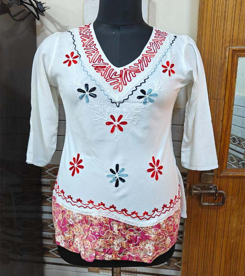 Cotton EMBROIDERY WORK White Top GC-AP-1588