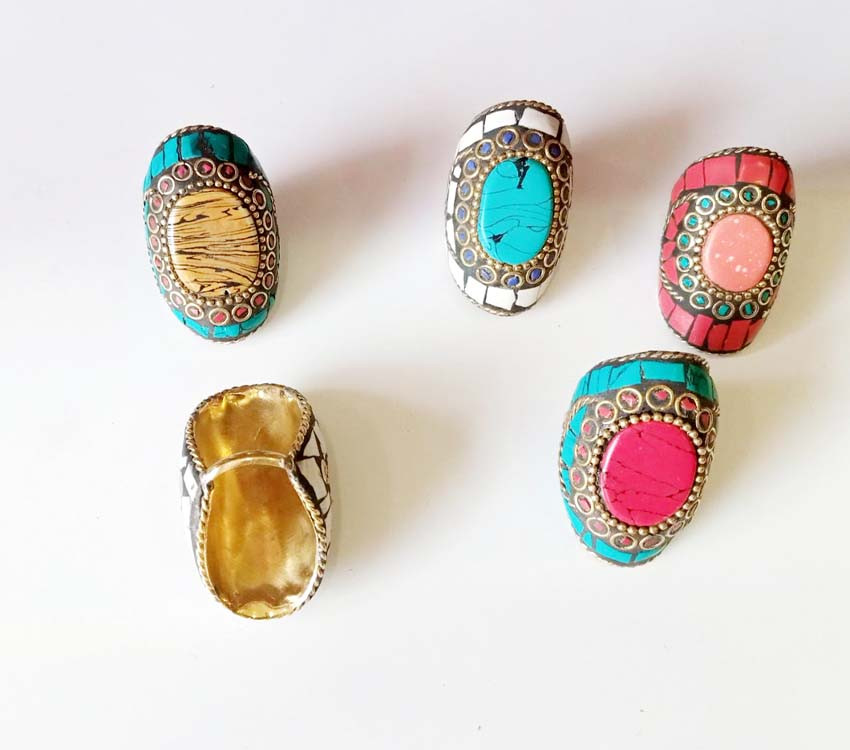 Mosaic Brass Metal Rings  GC-RG-196