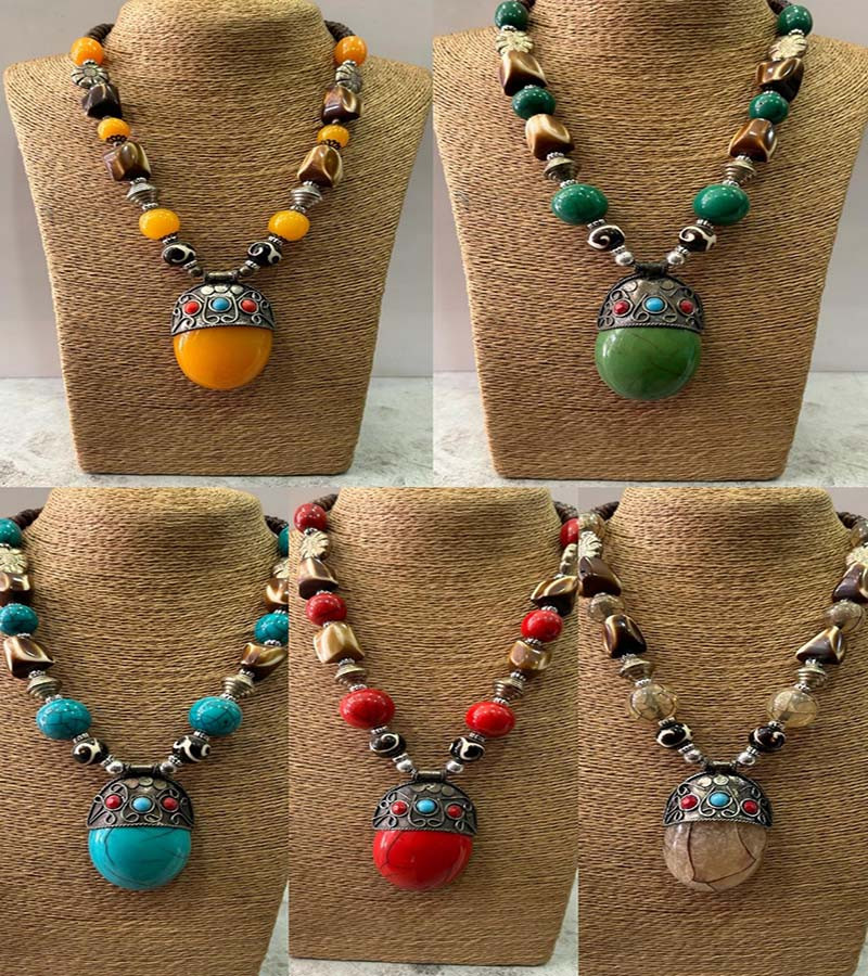 Resin  Beads Necklaces GC-NK-352